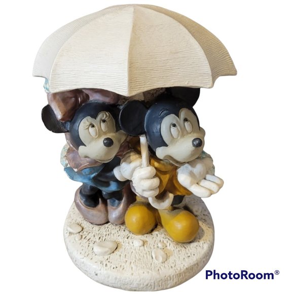 VTG Disney Mickey and Minnie Mouse "Rainy Day" Statue Garden Art - Retired - Picture 5 of 10